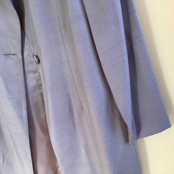 Spenser Jeremy Vintage Silk Long Formal Jacket Light Grey SZ 8 - Picture 8 of 15